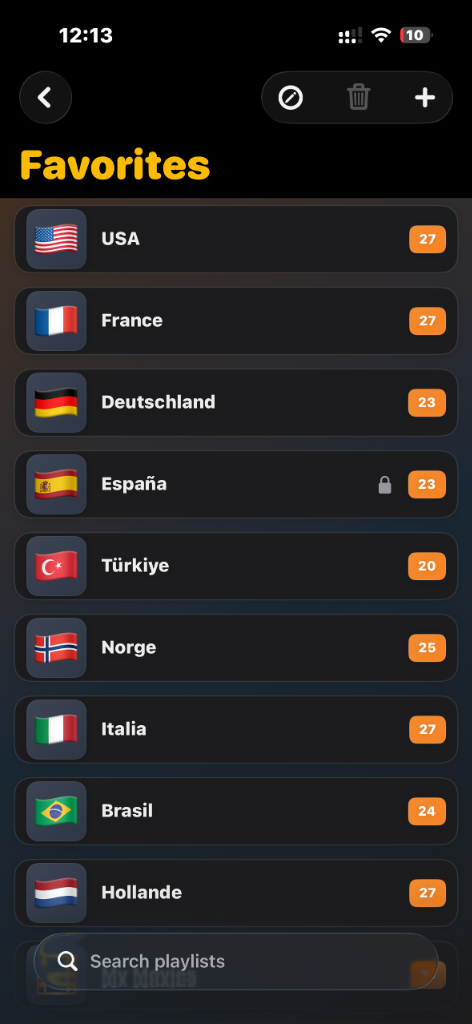 Favorites Playlist Lock Indicator