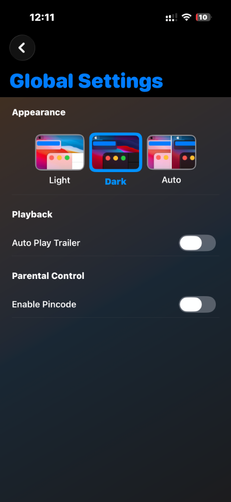 1IPTV Global Settings Parental Control
